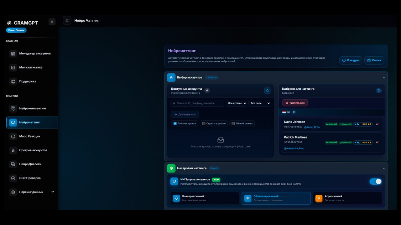 Нейрочаттинг телеграм в GramGPT.io