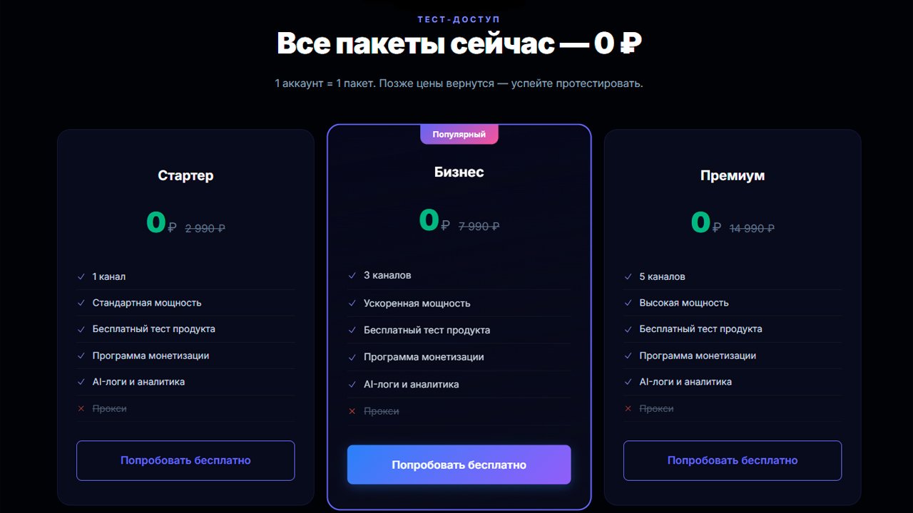 тарифы сервиса autogram.top