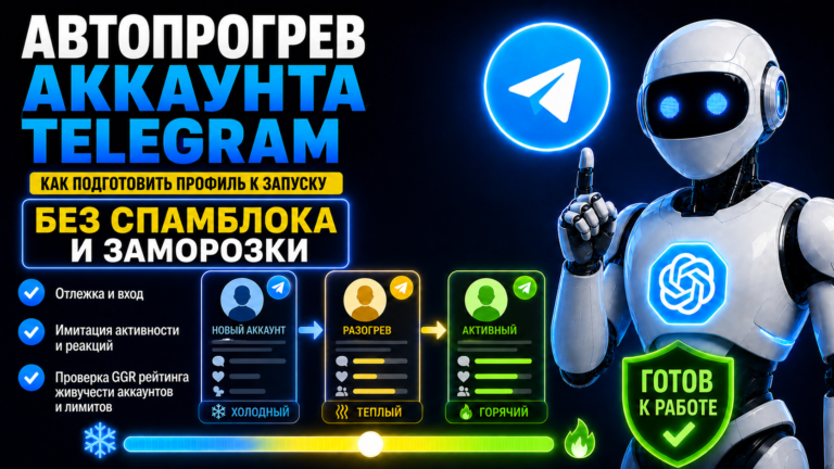 Прогрев аккаунта Telegram через ии перед рассылкой, инвайтингом и автоматизацией и продвижением